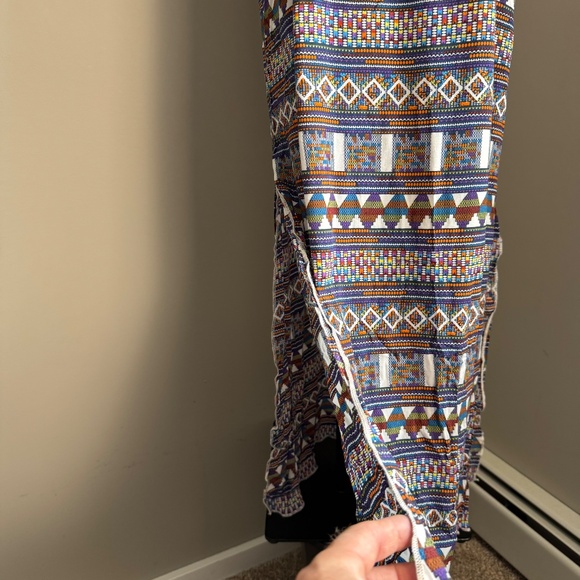 Women's Sleeveless Summer Aztec Maxi Dress Multicolor‎ Medium Tribal Coco Cabana - Picture 4 of 15